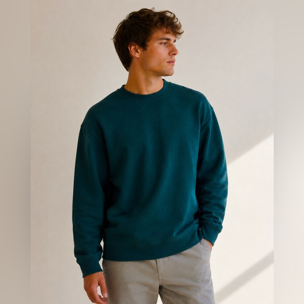 VRST Fleece Crewneck Sweatshirt Green XL Pullover Cotton Blend